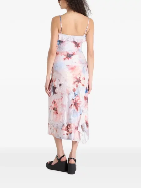 Rochie maxi Desigual cu model floral cu imagine roz