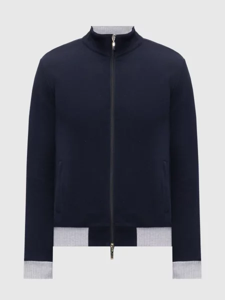 Спортивна куртка з контрастними манжетами Doriani Cashmere синя