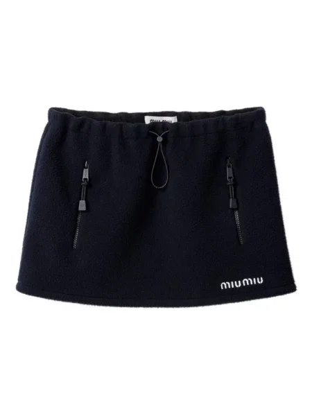 Fustă Miu Miu din fleece albastru