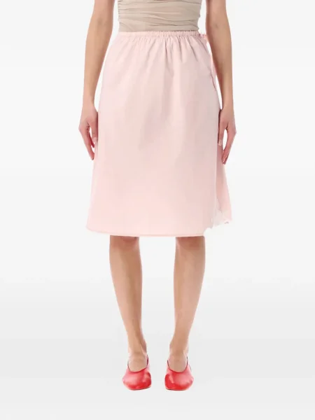 Spódnica midi Soeur koronkowa do kolan różowa