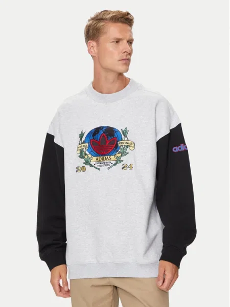 Суитчър Adidas с принт сиво