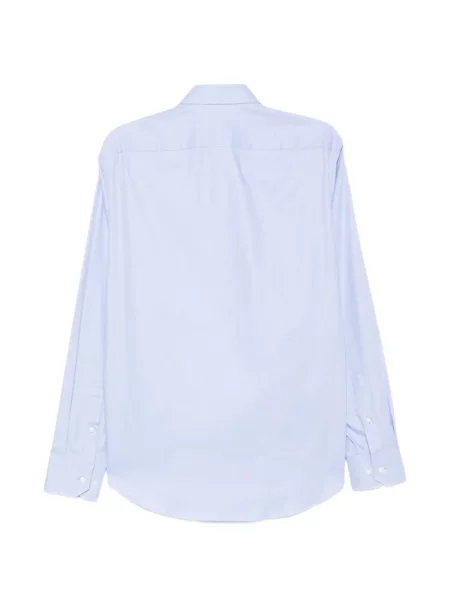 Gulerat cămașă Boss cu model herringbone albastru