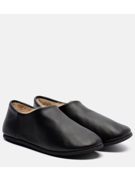 Botine Christen din piele slip-on negru