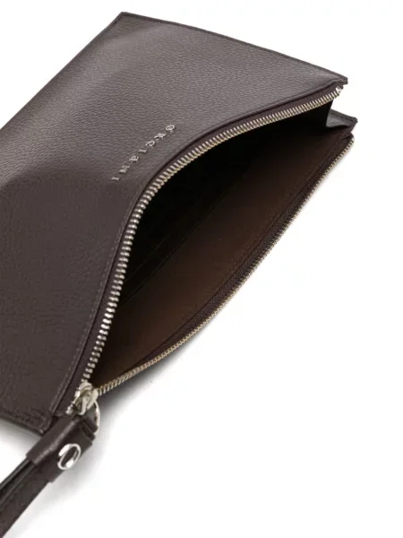 Geantă Orciani din piele cu autograf maro
