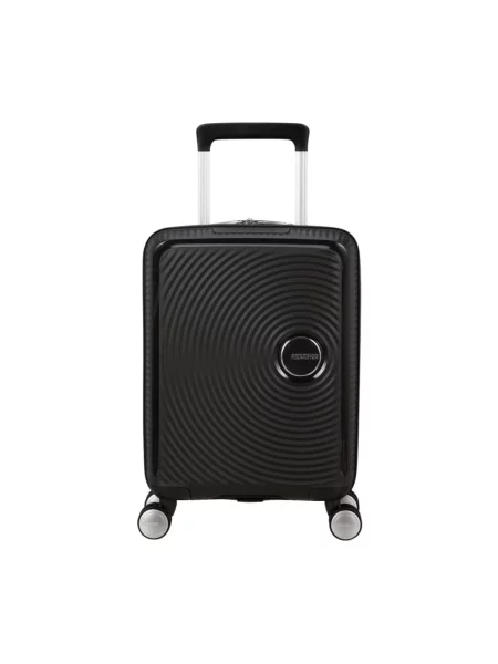Lniana walizka American Tourister czarna