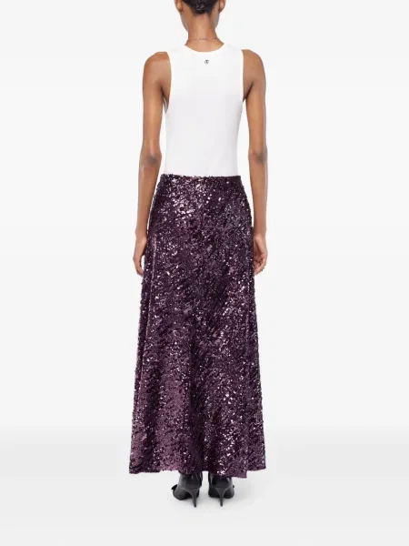 Maksi spódnica maxi Rabanne z cekinami fioletowa