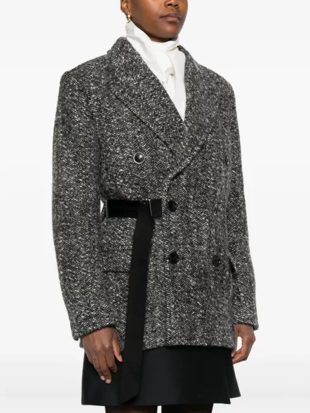 Geacă Isabel Marant cu cataramă din tweed negru