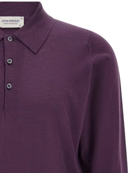 Lung tricou polo John Smedley violet