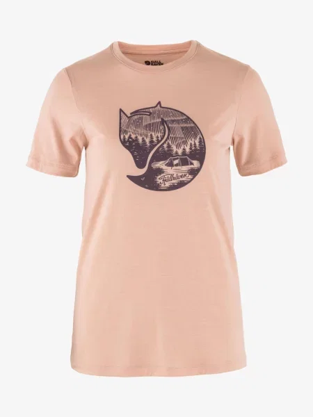Koszulka merino Fjallraven Abisko Wool Fox różowa