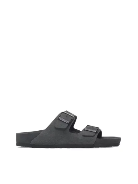 Klapki Birkenstock skórzane szare