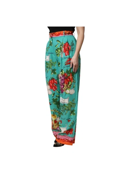 Spodnie Dolce And Gabbana z nadrukiem zielone
