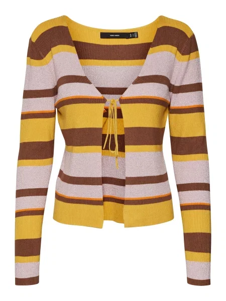 VERO MODA Geacă tricotată AURA maro / lila galben