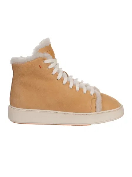 Sneakersy Santoni skórzane beżowe
