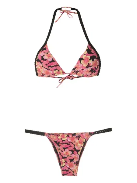 Bikini Amir Slama cu model floral cu imagine roz