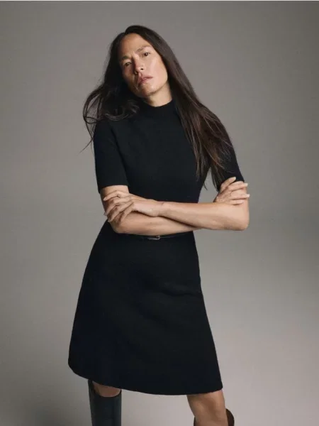 Reserved Rochie mini cu lână negru