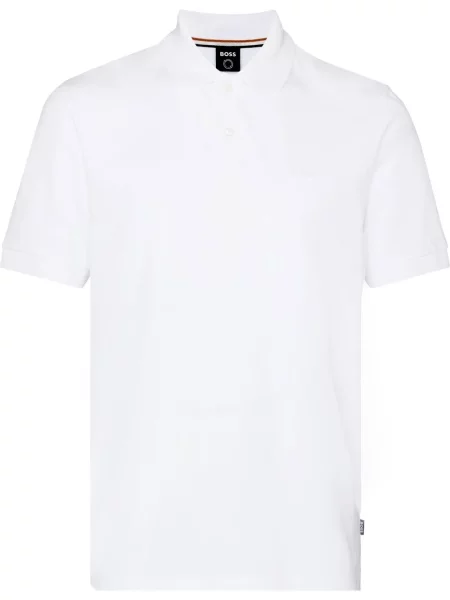 Polo Boss cu broderie alb