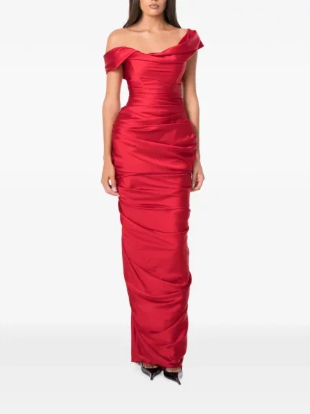 Rochie maxi Norina St drapată roșu