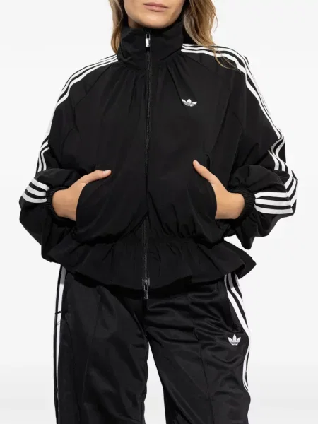 Τρέξιμο παντελόνι Adidas με κορδόνι με βολάν μαύρο