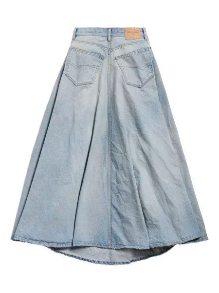Fusta maxi Balenciaga cu franjuri albastru