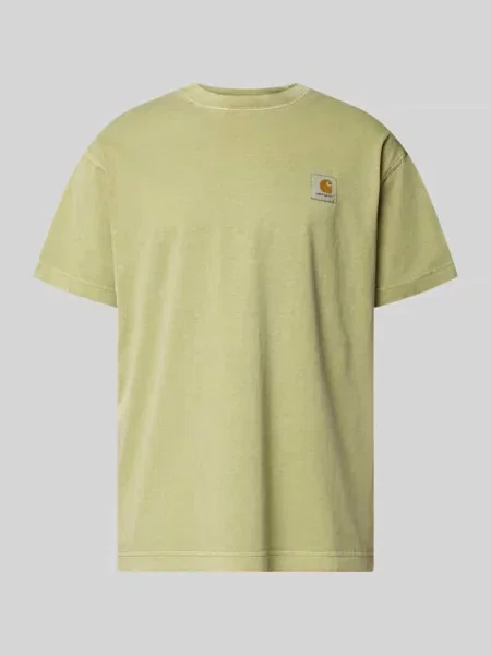 T-shirt z detal z logo model Nelson' Carhartt Work In Progress zielona