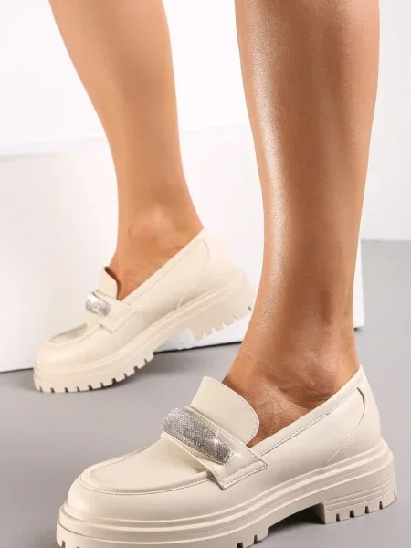 Mocasini pe Talpă Groasă cu Pietre Neosa bej