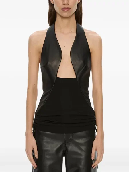 Top Christopher Esber din piele negru