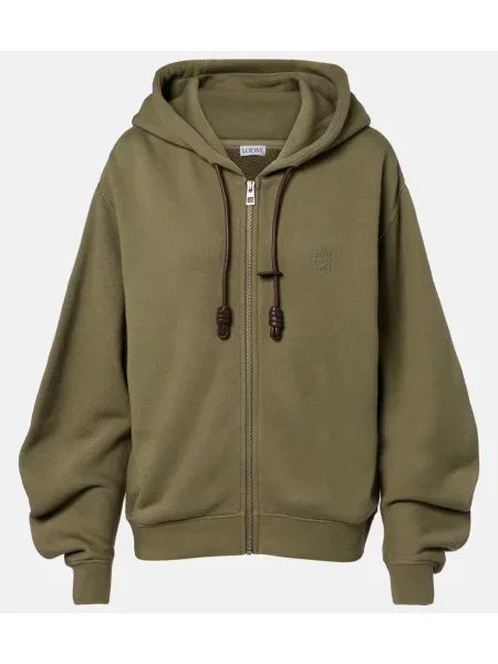 Hoodie Loewe iz kašmirja zelena