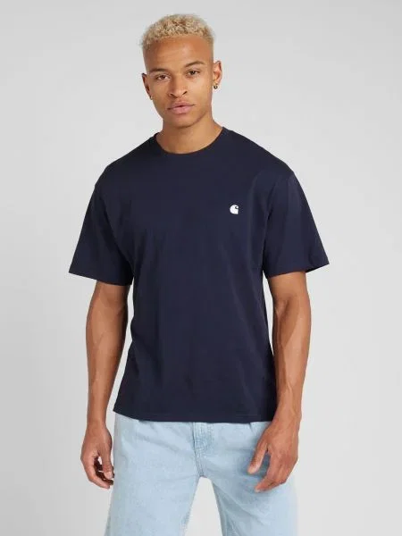 Carhartt WIP Tričko Madison námornícka modrá biela