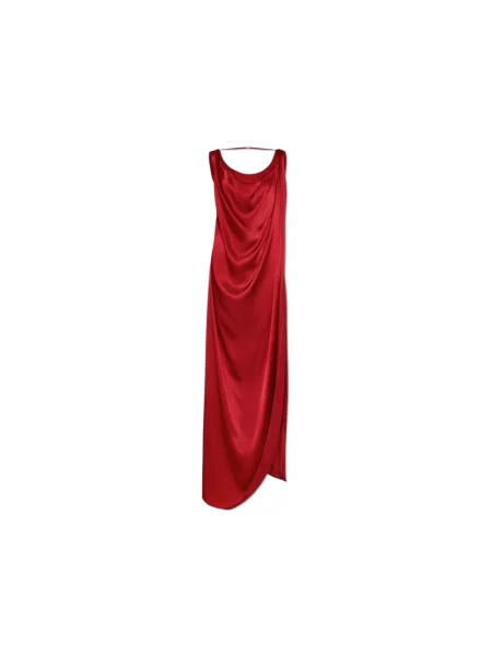 Satynowa sukienka Maison Margiela czerwona