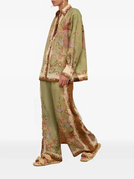 Cămașă Zimmermann cu model floral cu imagine verde