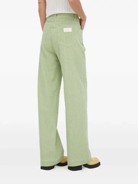 Pantaloni Remain cu dungi verde