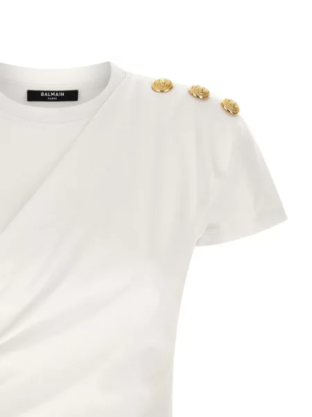 Tricou Balmain drapate alb