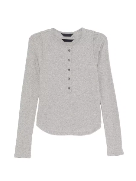Tricou Juun.j cu guler henley gri