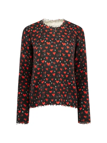 Top R13 z nadrukiem w serca czarny