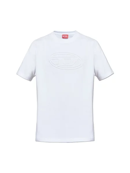 Diesel t-shirt T-ADJUST-BIGOVAL z nadrukiem biały