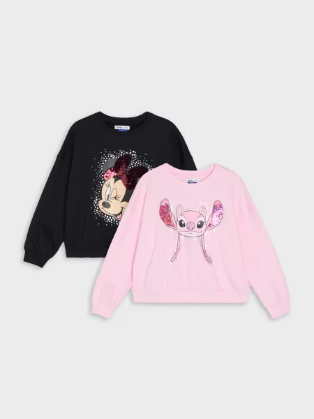 Sinsay mikiny crewneck s potiskem 2 kusy Disney vícebarevná
