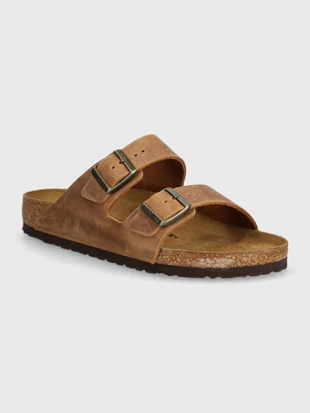 Birkenstock papuci din piele Arizona barbati maro