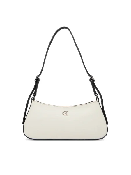 Calvin Klein Geantă Ck Canvas Small Shoulder Bag alb