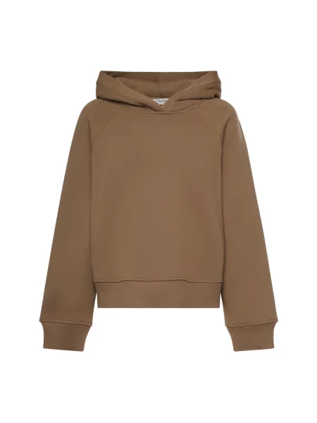 Bluza z kapturem Max Mara wełniana z kapturem brązowa