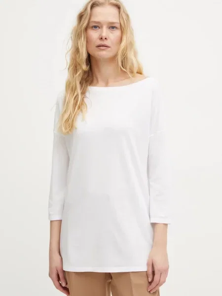 Блуза с дълги ръкави Sisley синьо бяло