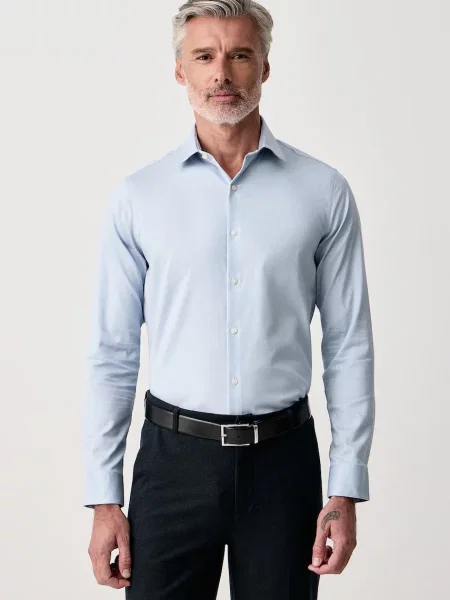 Calvin Klein cămașă non-iron pentru bărbați cu albastru