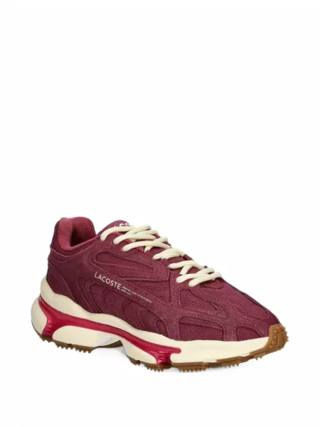 Sneakerși Lacoste din piele de căprioară roșu