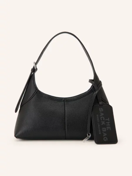 Marc Jacobs Kabelka The Small Belted Sack Bag / stříbrná černá