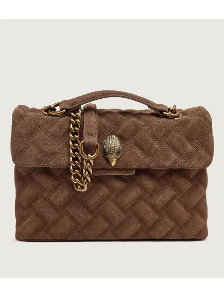 Kurt Geiger Geantă pe umăr Kensington | piele întoarsă cu adaos de piele maro