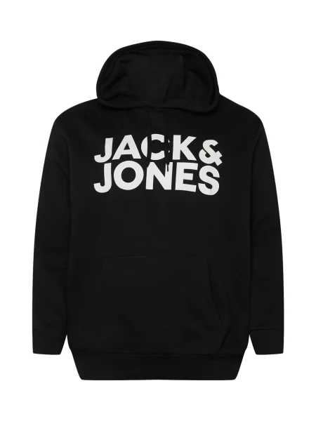 Jack & Jones Plus Mikina JJECORP čierna biela