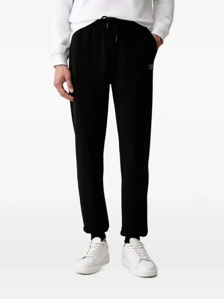 Pantaloni Karl Lagerfeld cu imagine alergare cu cordon negru