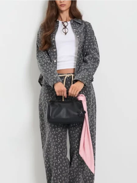 Сумка crossbody з імітації зернистої шкіри чорний