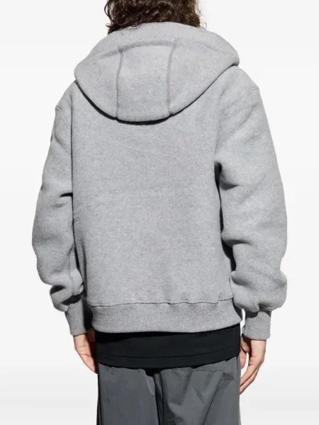 Geacă Canada Goose de lână cu glugă gri