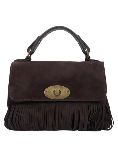 Torebka Estro skórzana brązowa