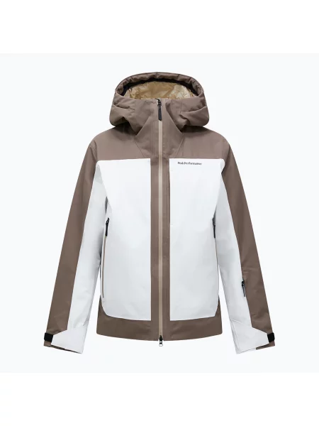 Мъжко скиорско яке Peak Performance Whitelight Hipe 2L Insulated Shell terrain tan/antarctica бяло